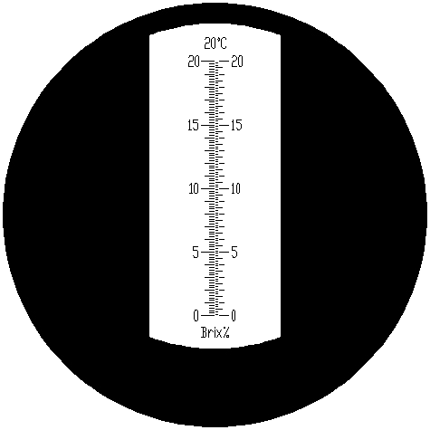 Kilátás: A refraktométer RBR20-ATC skálája