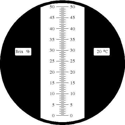 Kilátás: A refraktométer RBR50-ATC skálája