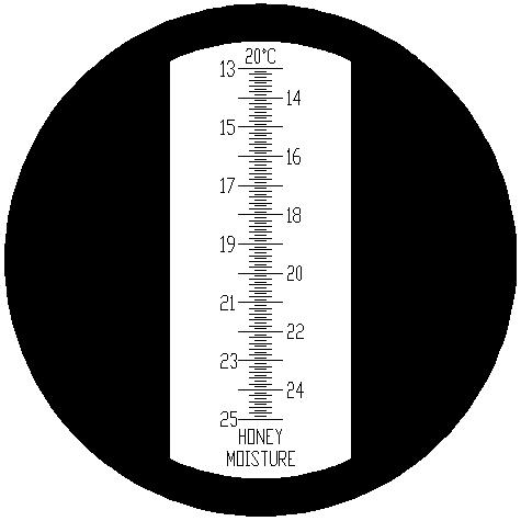 Kilátás: A refraktométer RHN1-ATC skálája